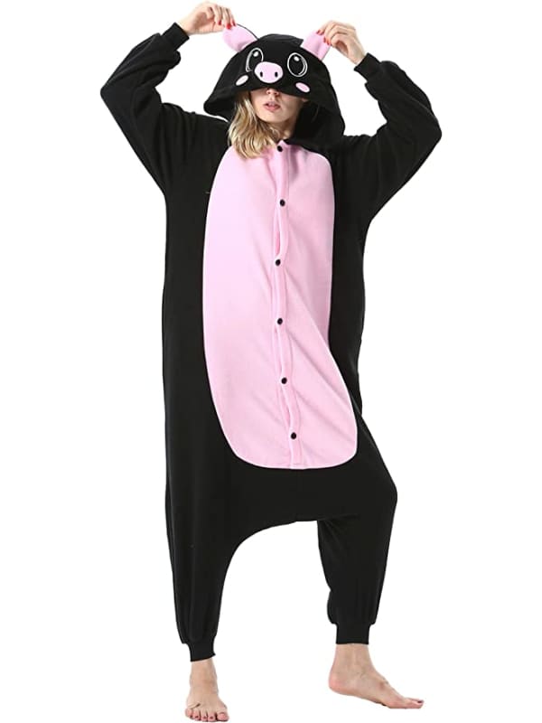 Pink and Black Pig Onesie