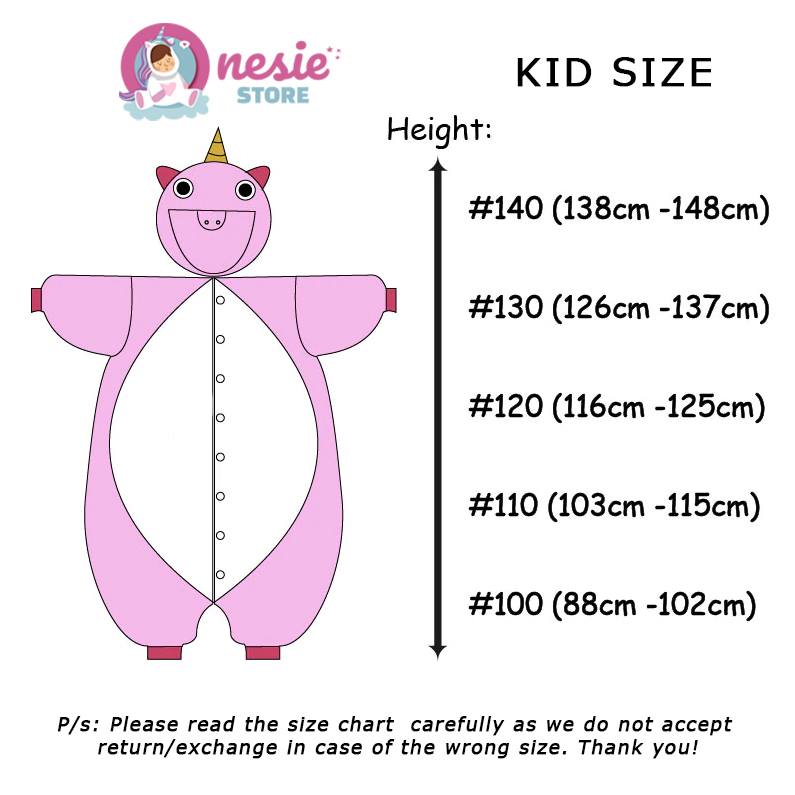 kid size chart - Adults Onesie