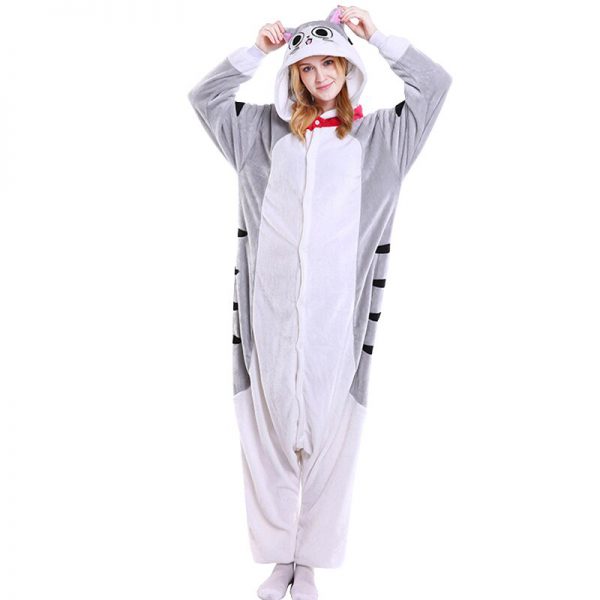 Adult Cat Pajamas Cosplay Animal Nightwear Cartoon Cute Cat Clothing Hooded Women Pajamas Animal Onesies Sleepwear - Adults Onesie