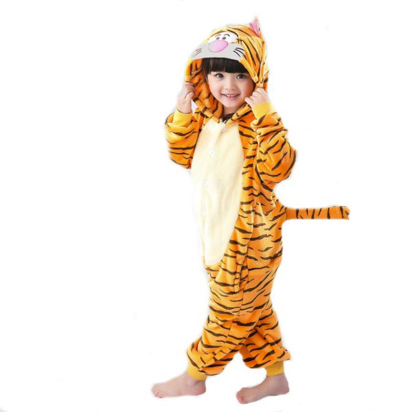 Popular Brands Children Kids Cute Cartoon Animal Onesie Pijamas Tigger Tiger Pajamas Cosplay Party Costume For Girls Boys DRv5 map0 - Adults Onesie